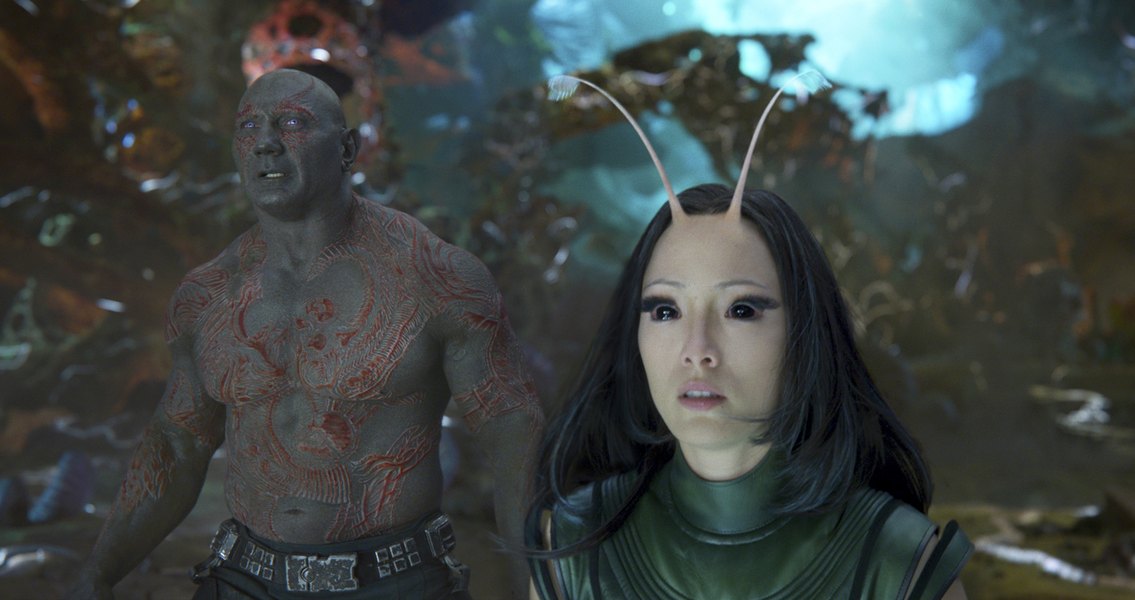 Mantis and Drax from Guardians of the Galaxy featured as part of the FanX press conference coverage by the SL Tribune