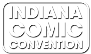 Indiana Comic Convention Simple White Text Logo