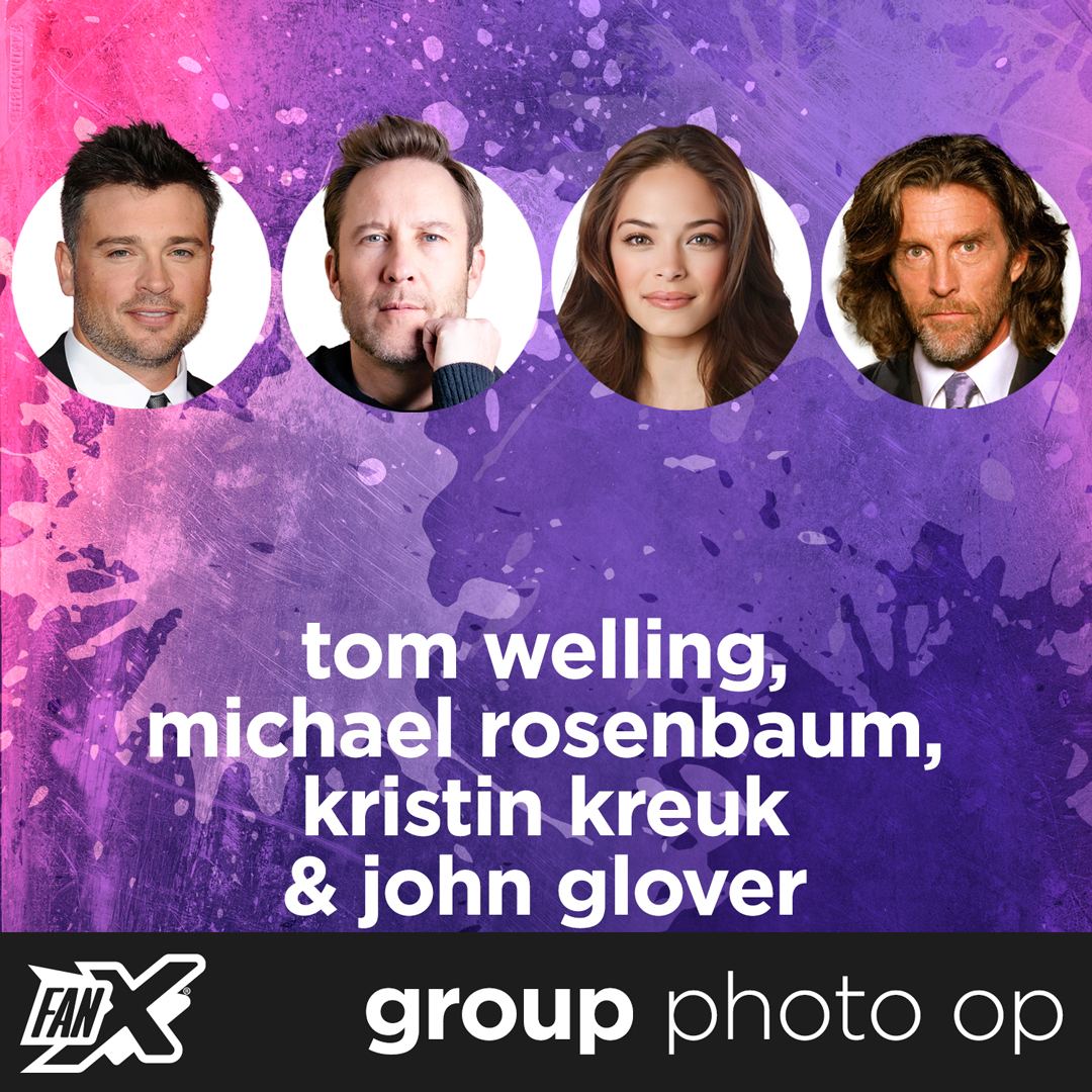 Group Photo Op w/Michael Rosenbaum, Tom Welling, Kristin Kreuk & John Glover