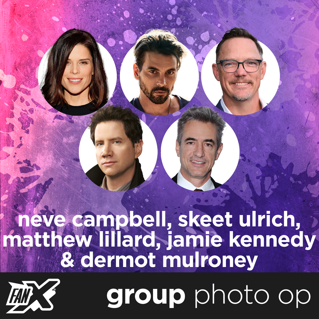 Group Photo Op w/Neve Campbell, Skeet Ulrich, Matthew Lillard, Jamie Kennedy & Dermot Mulroney